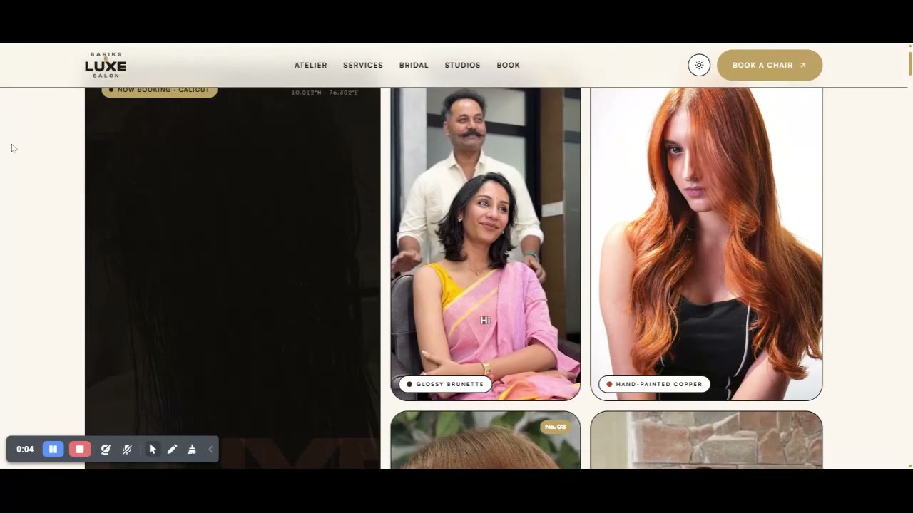 Bariks Luxe Salon website