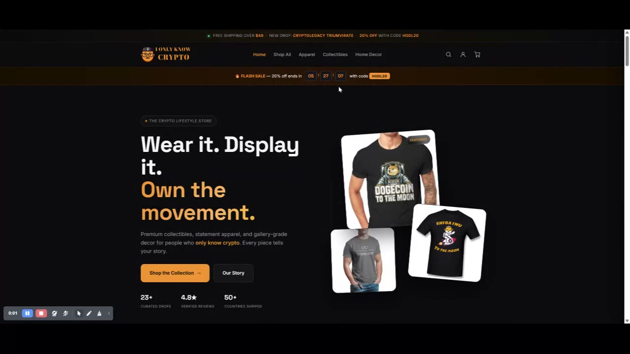 I Only Know Crypto store website
