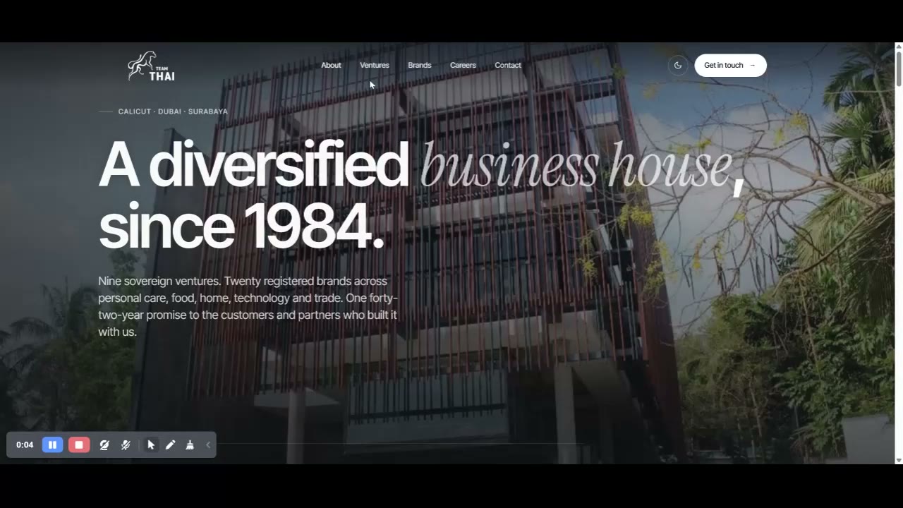 Team Thai corporate website