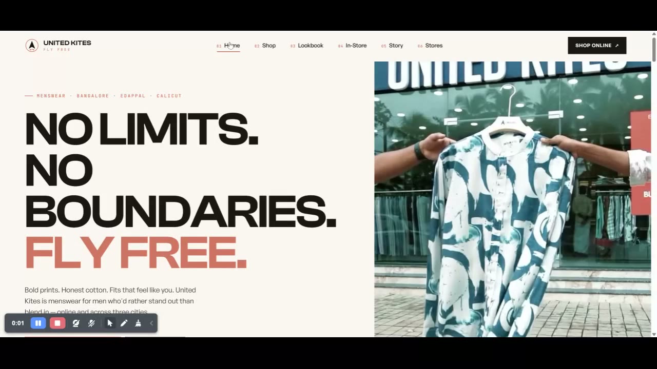 United Kites menswear website